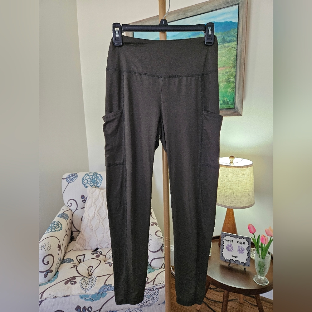 Pink Rose Olive Green Leggings Sz Sm